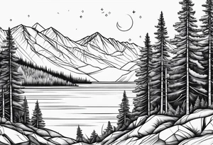 Lake Tahoe trees tattoo idea