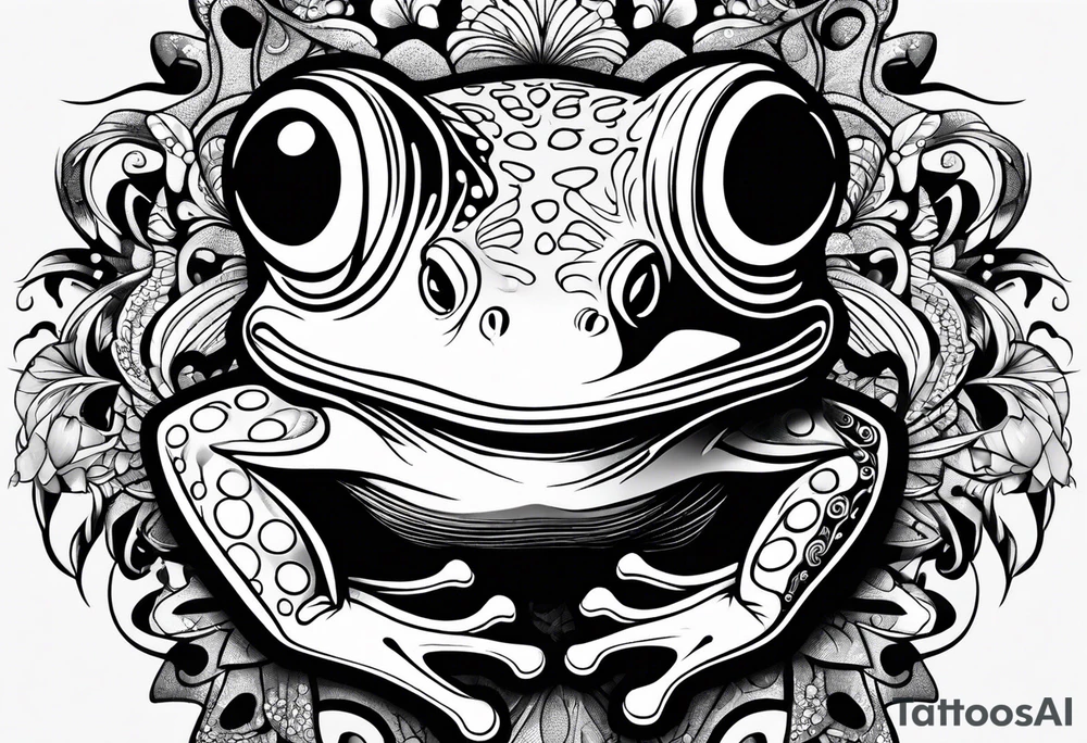 a psychedelic frog tattoo idea