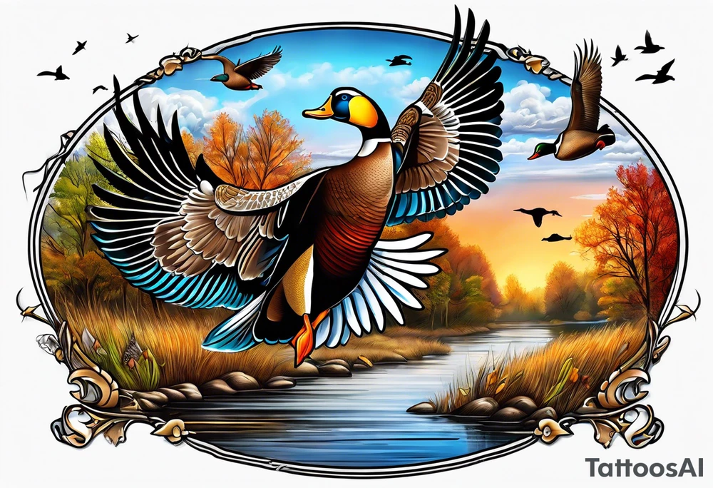 Duck and turkey hunting tattoo idea