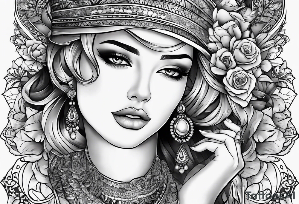 Hand wrapped around woman's neck tattoo idea