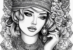 Hand wrapped around woman's neck tattoo idea