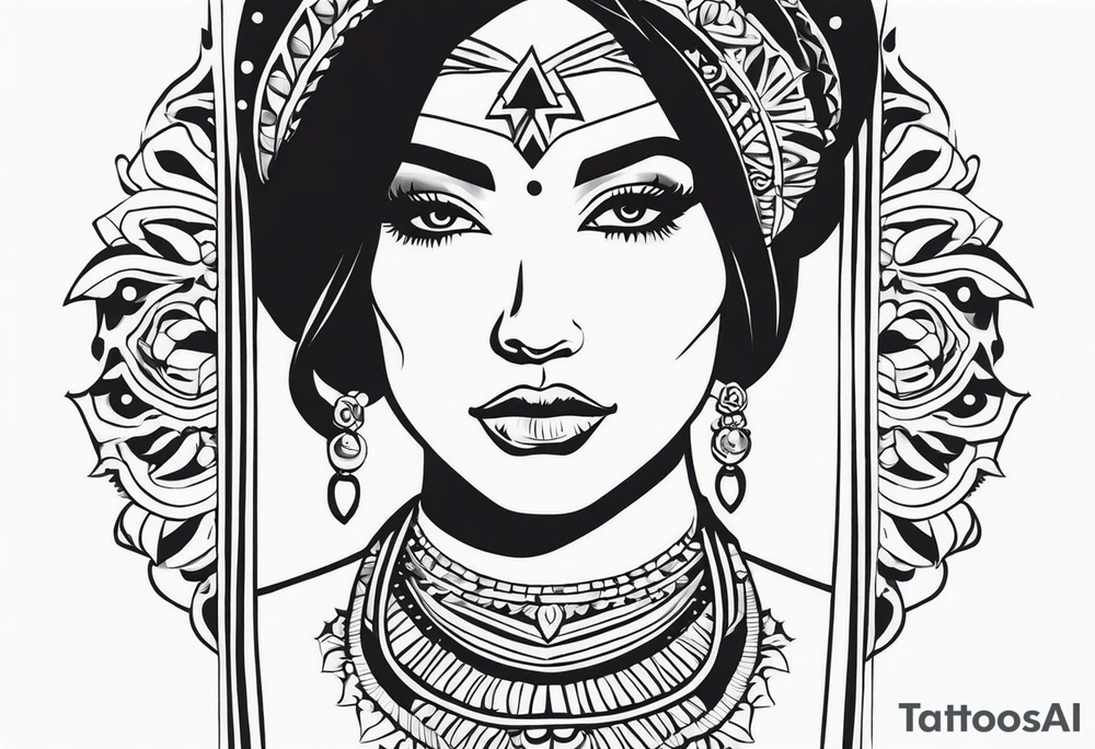 Girl in mexican style, its for my mother tattoo idea