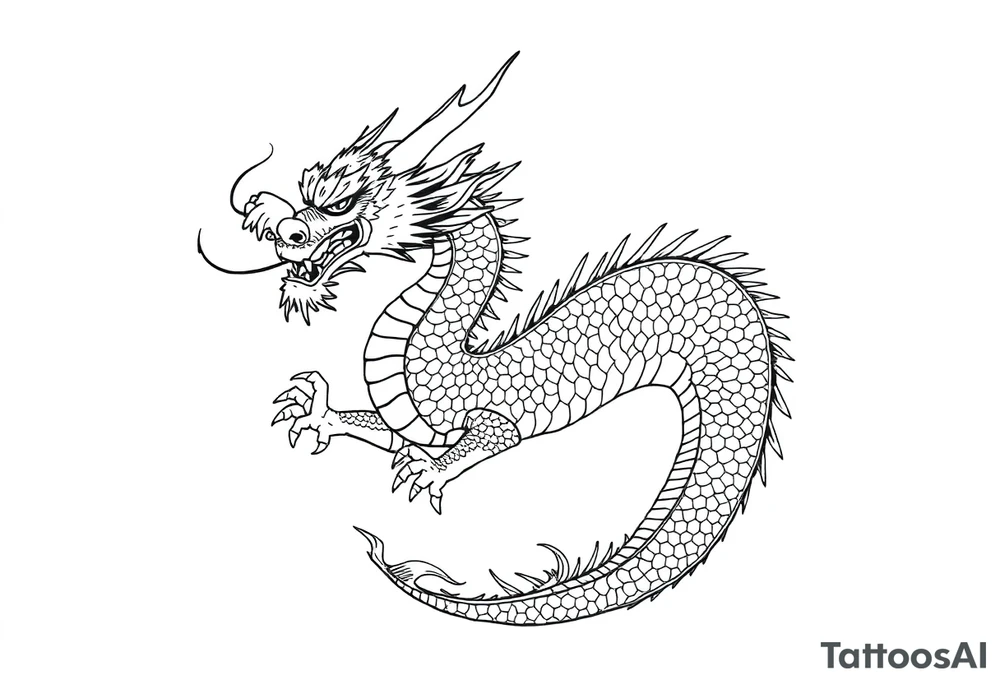 Beautiful asian dragon tattoo idea