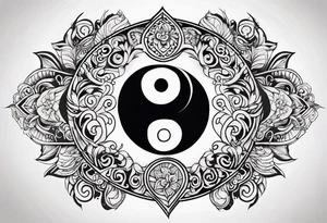 Ying yang with tribal tattoo idea