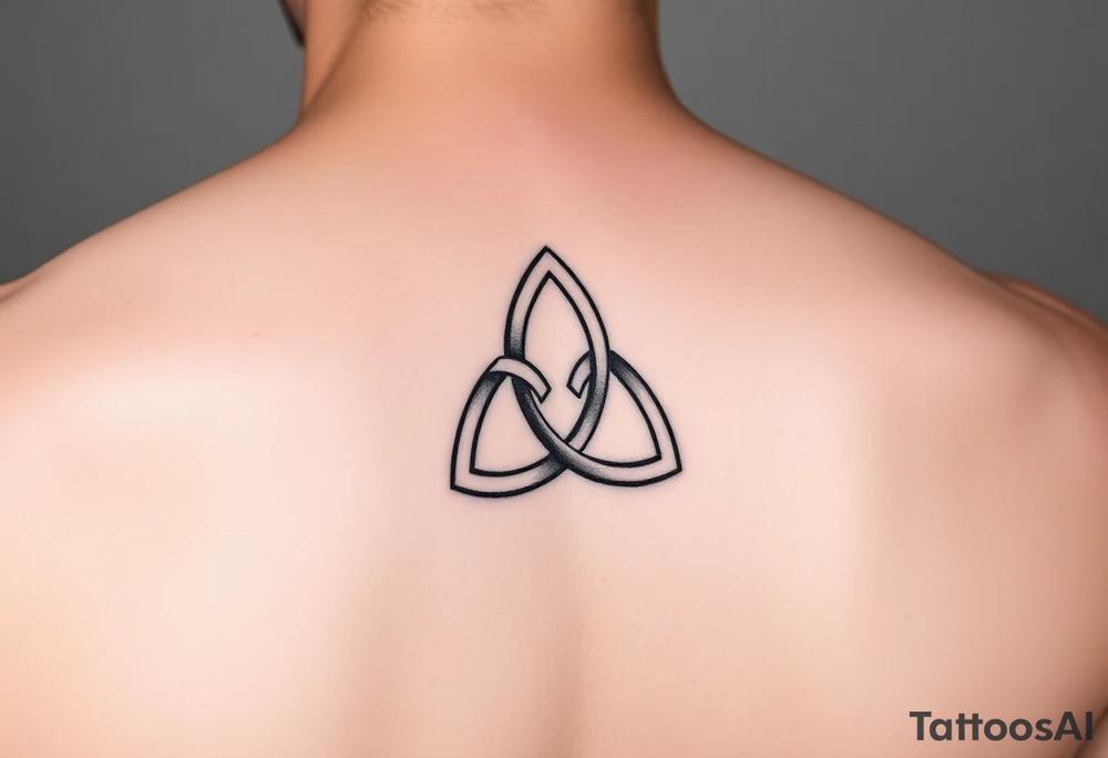 simple unqiue trinity knot. placement on the inner upper arm tattoo idea