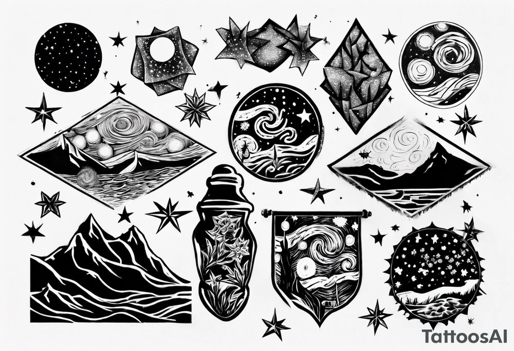 starry nights van gogh tattoo idea