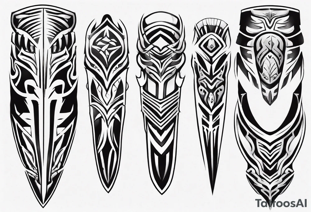 Leg armor tattoo idea