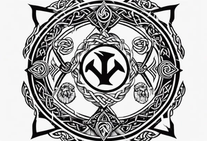 viking runes and knots tattoo idea