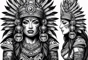 aztec theme sleeve tattoo idea