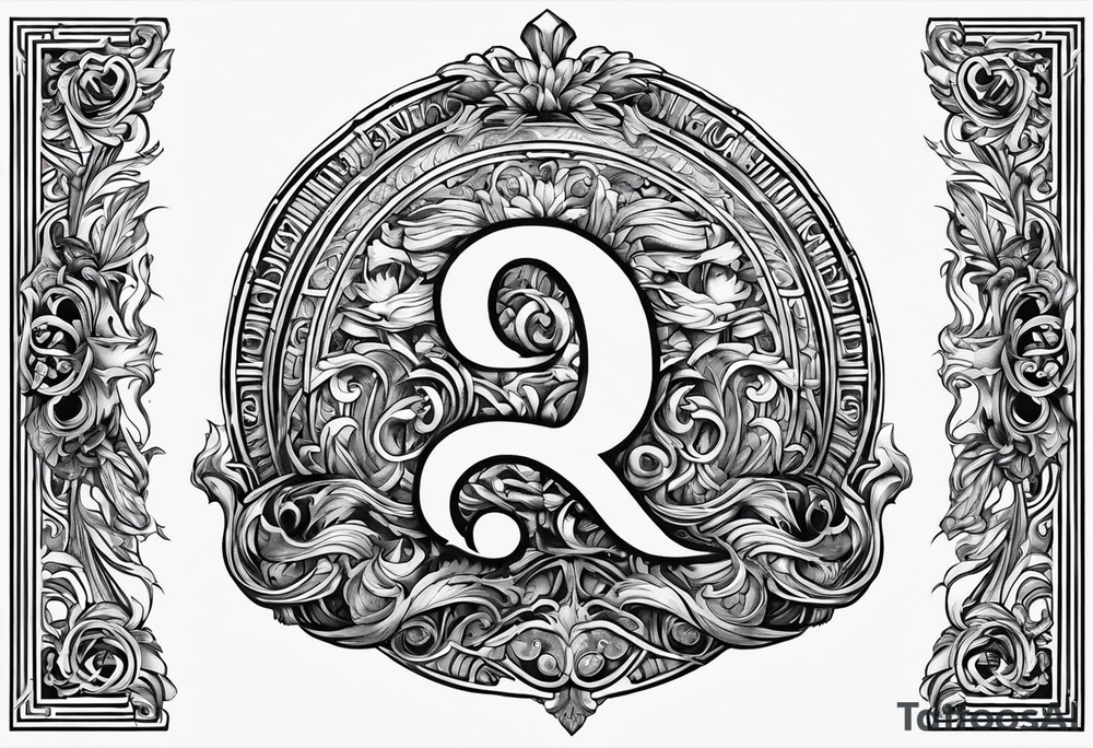 Greek Capital Letter Omega symbol death metal style tattoo idea