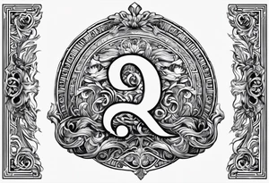Greek Capital Letter Omega symbol death metal style tattoo idea