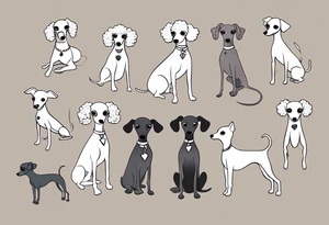 Mini Poodle Italian greyhound tattoo idea