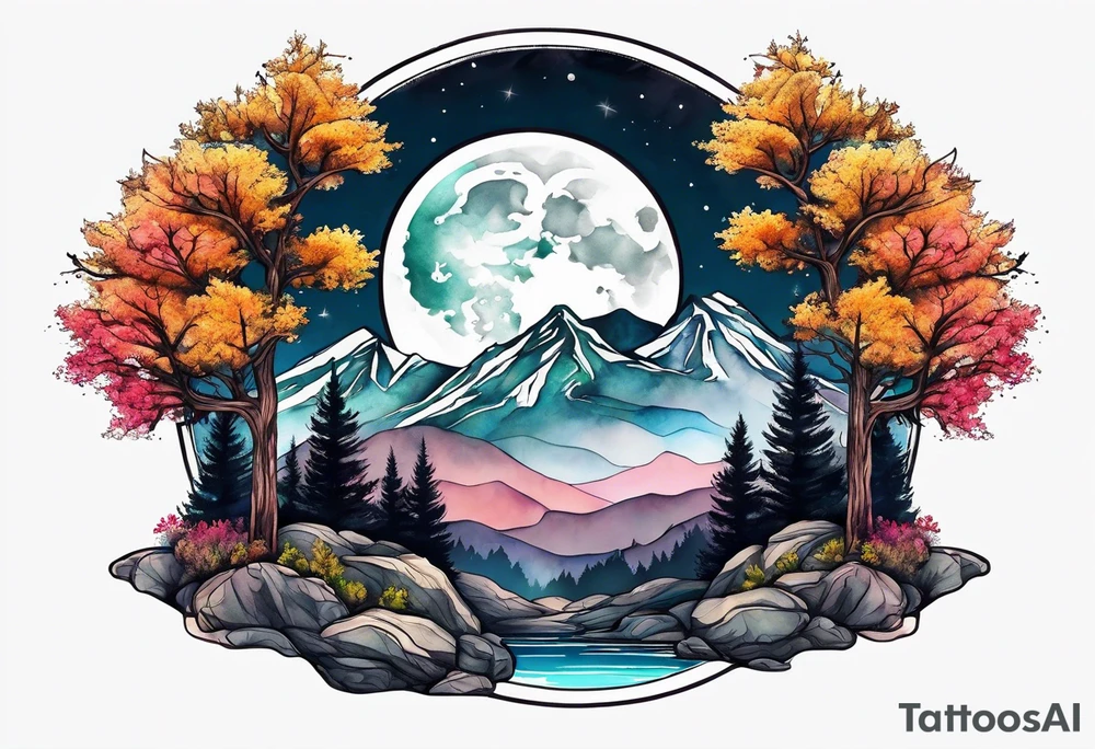 Trees
Mountains
Moon tattoo idea