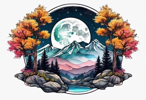 Trees
Mountains
Moon tattoo idea
