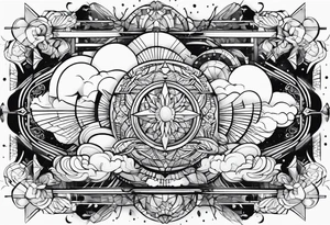 Geometric Abstract cloud filler tattoo idea