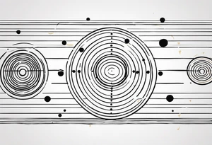 vertical lines with circles and dots tattoo idea