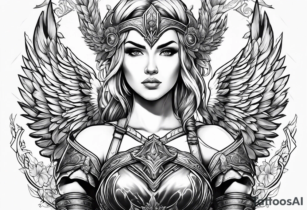 A Valkyrie in flight tattoo idea