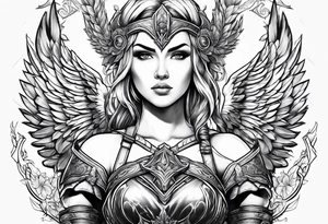 A Valkyrie in flight tattoo idea