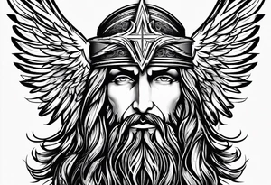 Jesus, looking at me (I am an eagle) and the holy Spirit. tattoo idea