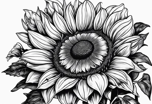 a sunflower, a bumble bee, a lemur tattoo idea