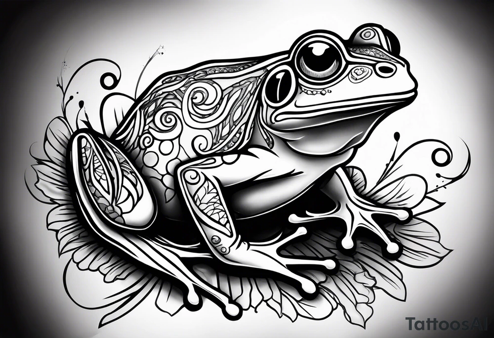 a psychedelic frog tattoo idea