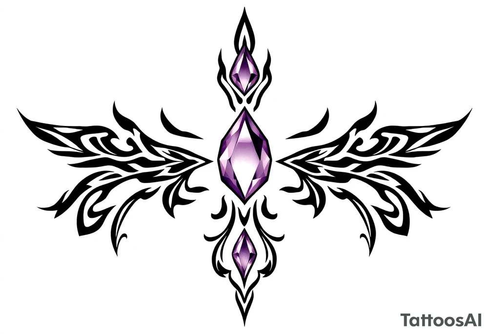 amethyst birthstone mother of 3 girls tattoo idea