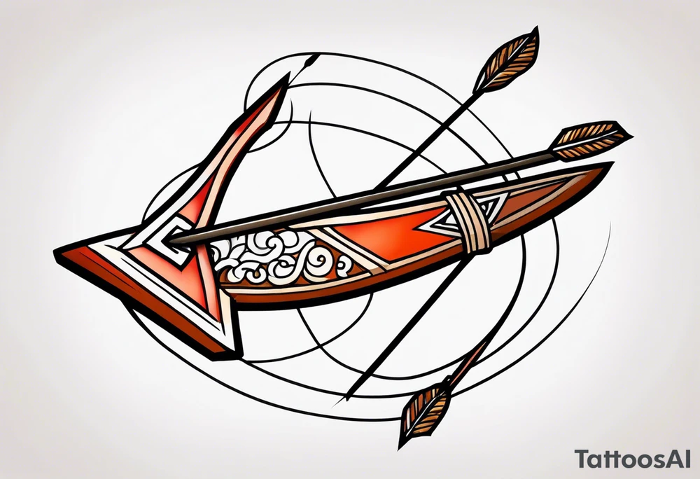 bow and arrow at rest tattoo idea