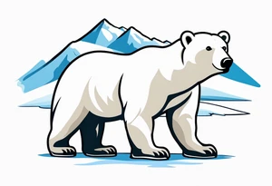 Polar bear standing on two legs wearing a winter hat and snow goggles tattoo idea