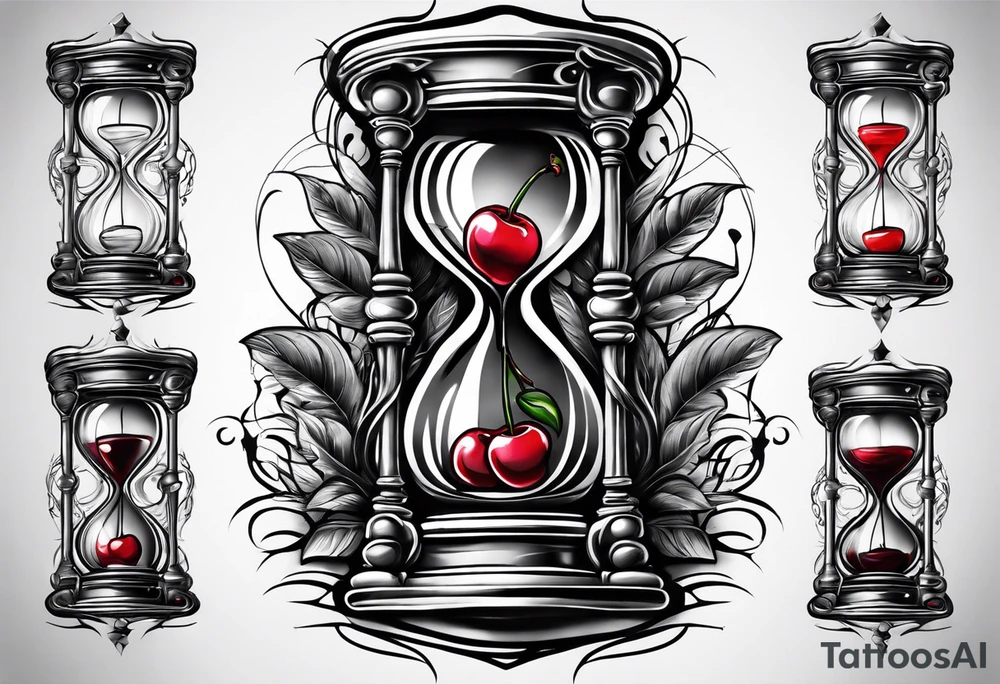 Cherry hourglass tattoo idea