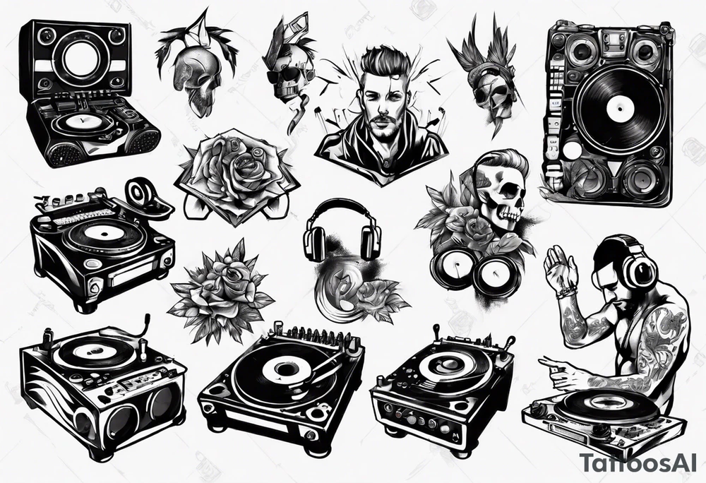 DJ playing tattoo idea