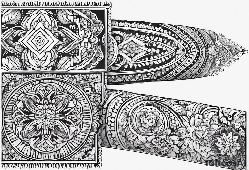 henna sleeve tattoo idea