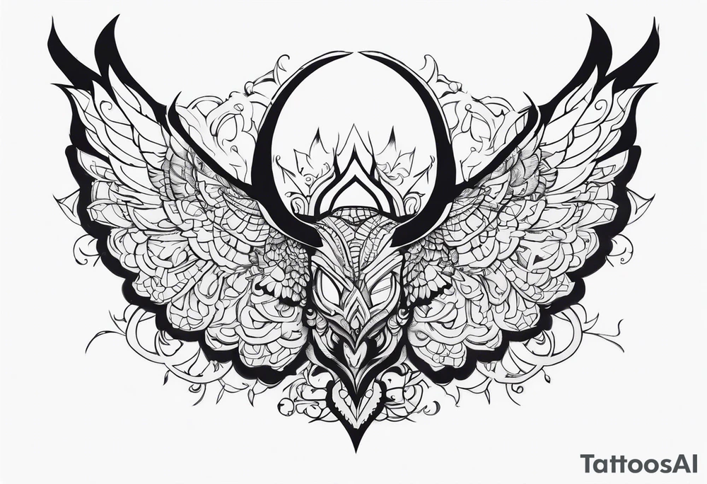 a scary black flying to the top tattoo idea