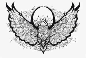 a scary black flying to the top tattoo idea