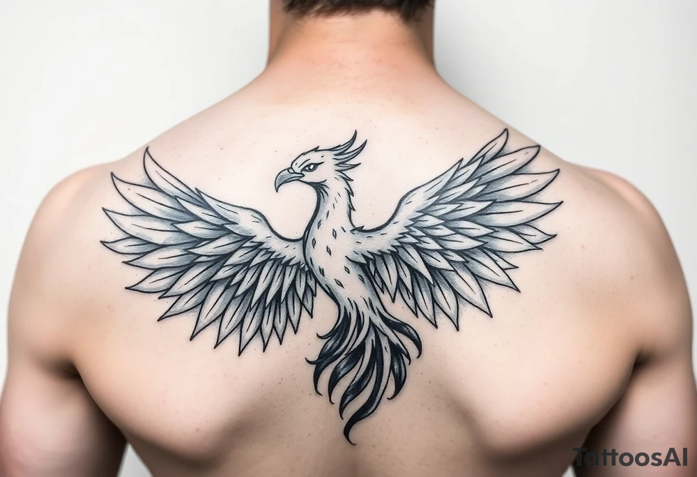 phoenix aesthetic unique anime theme tattoo idea
