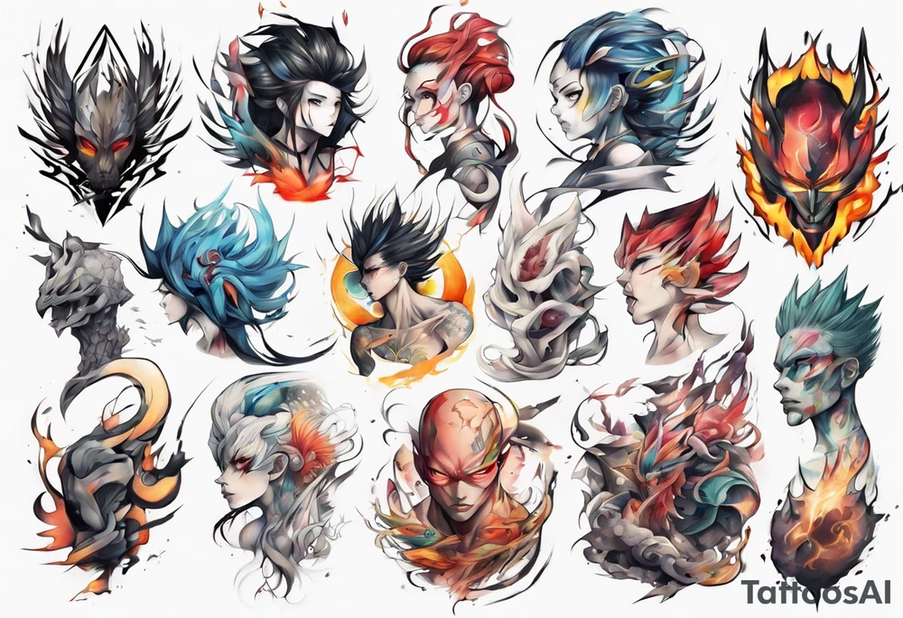 Abstract anime tattoo tattoo idea