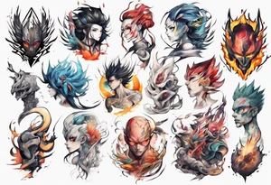 Abstract anime tattoo tattoo idea