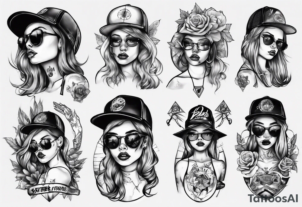 skater girl tattoo idea