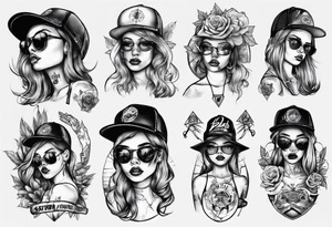 skater girl tattoo idea