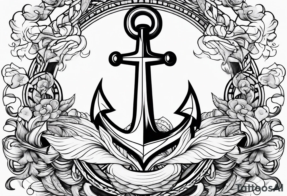 Anchor with storm tattoo idea