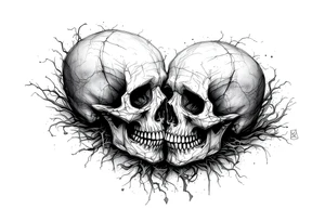 brothers on arm, skull on hand tattoo idea