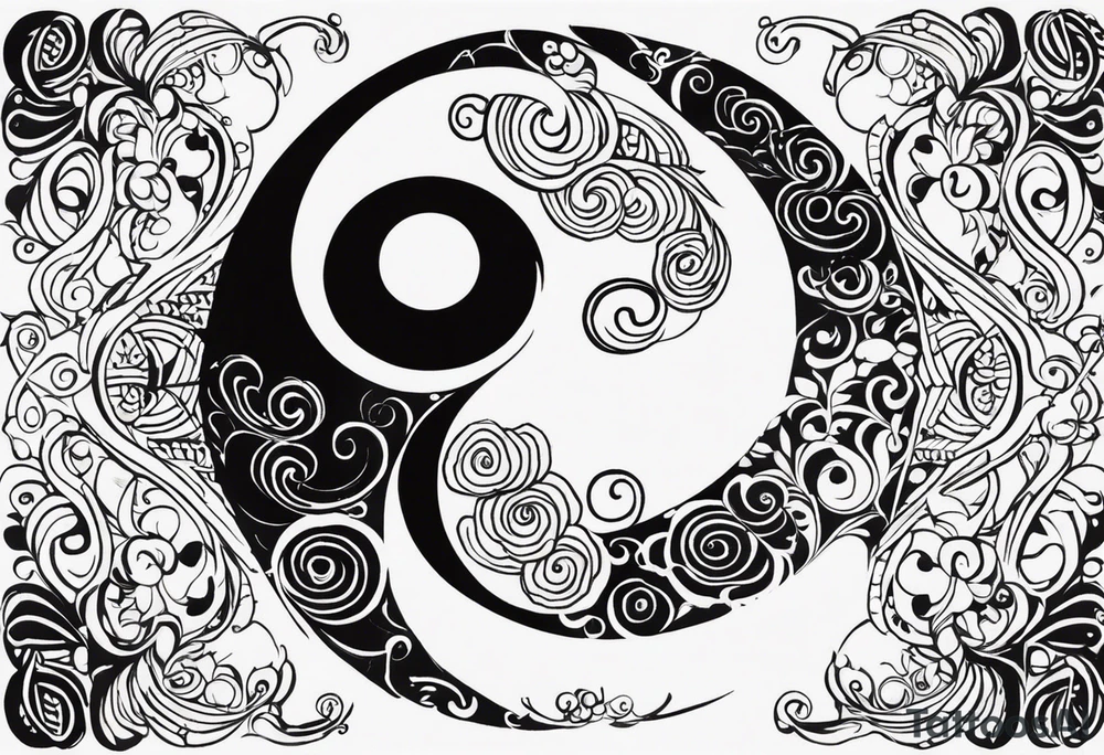 I want to cover up a ying yang tattoo with brazillian style lettering tattoo idea