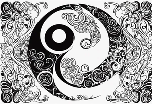 I want to cover up a ying yang tattoo with brazillian style lettering tattoo idea