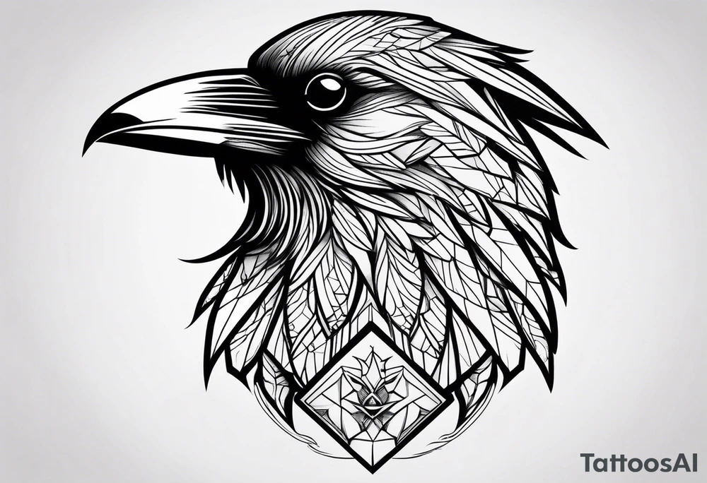 raven head tattoo idea