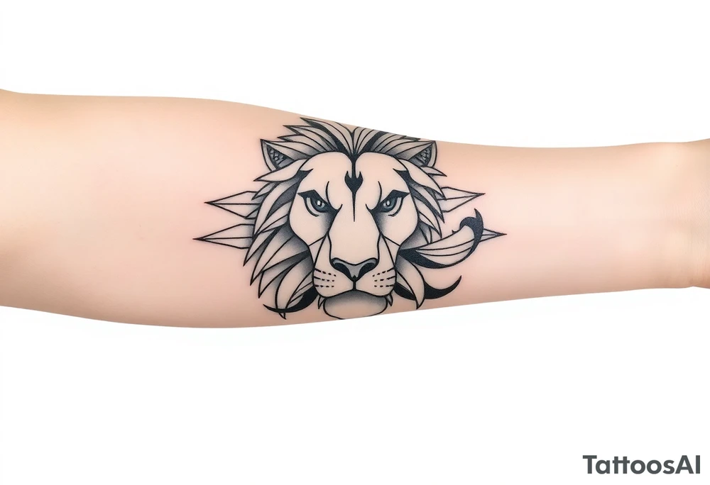 Forearm tattoo with lion tattoo idea