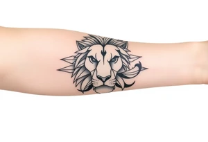 Forearm tattoo with lion tattoo idea