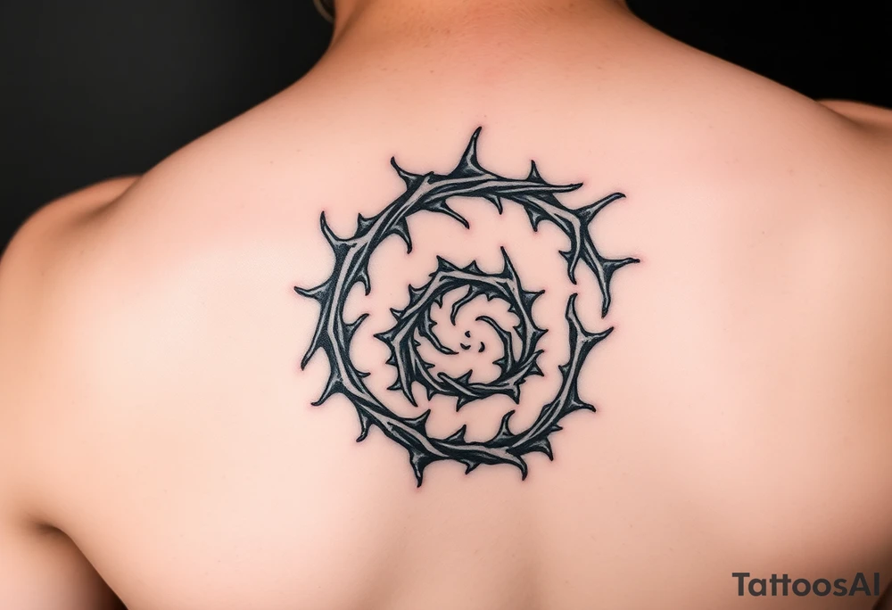 Thorn wrapped going down as a spiral tattoo idea