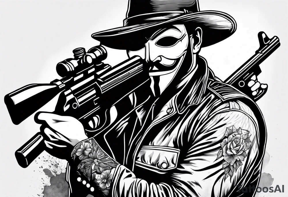 Anonymous with shotgun tattoo idea