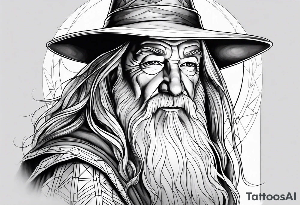 Realistic Gandalf tattoo idea