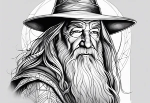 Realistic Gandalf tattoo idea