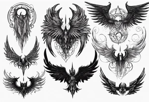 mystical dark wings tattoo idea